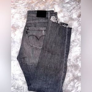 Levi’s distressed, gray jeans